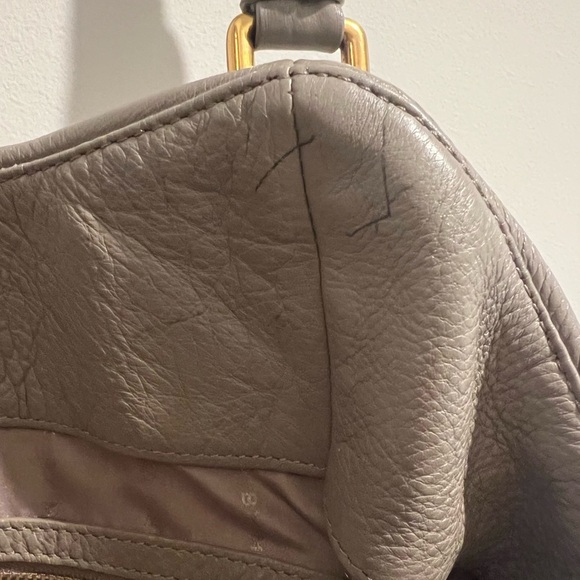Auth MARC BY MARC JACOBS Classic Q Fran - Gray Leather Tote Bag USED - Picture 13 of 16
